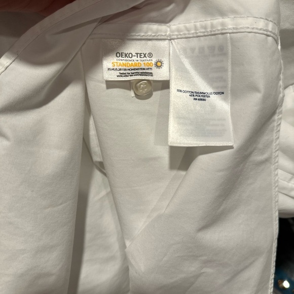 Lands End Shirt No Iron Supima Button Up Blue/White Stripe Long Sleeve Women 24W - Picture 5 of 5